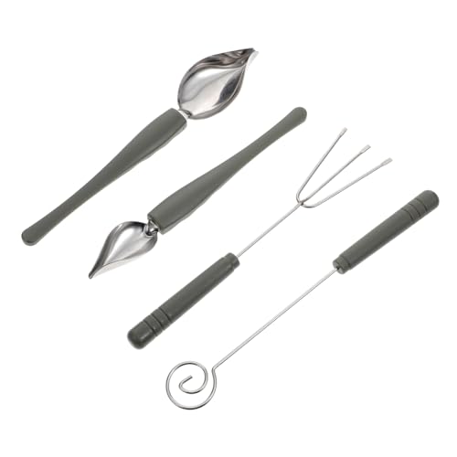 MUCKLILY 4 Stück Edelstahl Dekorierlöffel DIY Sauce Malpinsel Schokoladenwerkzeug mit Kleinem und Großem Löffel Spiralmuster für Kuchen Dessert Dekoration MUCKLILY 4 Stück Edelstahl Dekorierlöffel DIY Sauce Malpinsel Schokoladenwerkzeug mit Kleinem und Großem Löffel Spiralmuster für Kuchen Dessert Dekoration von MUCKLILY
