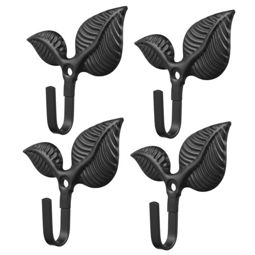 MUCKLILY 4 Stück Gusseisen Wandhaken Vintage Blattform Rostfrei Rustikaler Kleiderhaken für Jacken Schlüssel Handtücher Multifunktionale Wandaufhängung im Landhausstil MUCKLILY 4 Stück Gusseisen Wandhaken Vintage Blattform Rostfrei Rustikaler Kleiderhaken für Jacken Schlüssel Handtücher Multifunktionale Wandaufhängung im Landhausstil von MUCKLILY