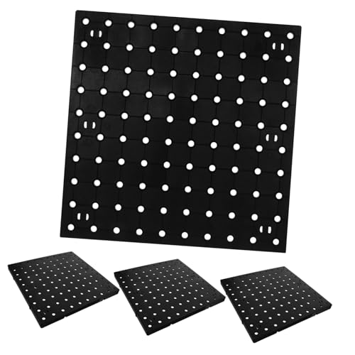 MUCKLILY 4 Stück Lochplatten-lagerregal Schreibtisch Mit Steckbrett Wandmontageplatte Kleines Steckbrett Steckbrett-Organizer Steckbrett Aus Kunststoff Stecktafel-Organizer Black Abs von MUCKLILY