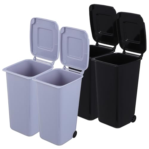 MUCKLILY 4 Stück Mini Mülltonnen mit Deckel und Kleine Kunststoff Abfalleimer für Schreibtisch Büro und Zuhause Vielseitig als Papierkorb und Stifthalter Kompakt für Wohnzimmer und MUCKLILY 4 Stück Mini Mülltonnen mit Deckel und Kleine Kunststoff Abfalleimer für Schreibtisch Büro und Zuhause Vielseitig als Papierkorb und Stifthalter Kompakt für Wohnzimmer und von MUCKLILY