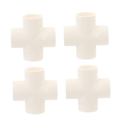 MUCKLILY 4 Stück PVC Wege Verteiler Fitting Teiliges aus Möbelqualität PVC Langlebig Farbbeständig Stabil Vielseitig für Gartenschlauch DIY Möbel Wasseranschluss Präzise Gefertigt Robust von MUCKLILY