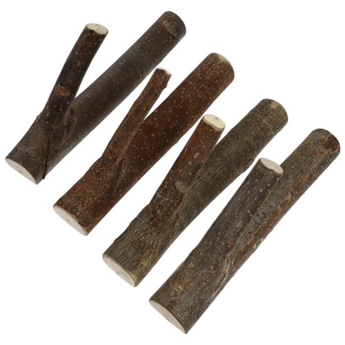 MUCKLILY 4 Stück Rustikale Natürliche Holz Wandhaken Handgefertigte Baumast Garderobenhaken ohne Bohren Stabile Aufhängehaken für Mäntel Schlüssel Schals Vielseitig für Wohnzimmer Küche von MUCKLILY