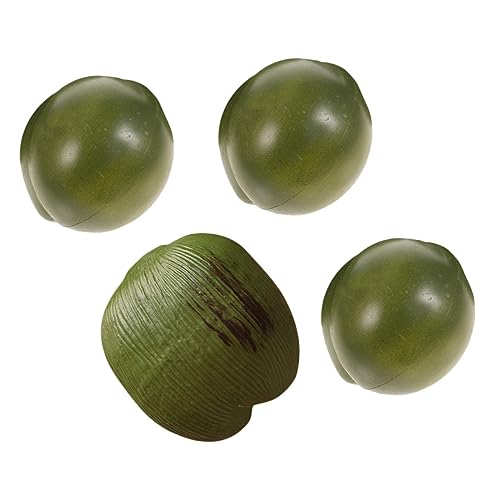 MUCKLILY 4 Stück Teiliges Künstliche Kokosnüsse aus Strapazierfähigem Kunststoff Realistische Dekoration Tropische Party Requisiten Foto Requisiten für Markt Bildungszwecke von MUCKLILY