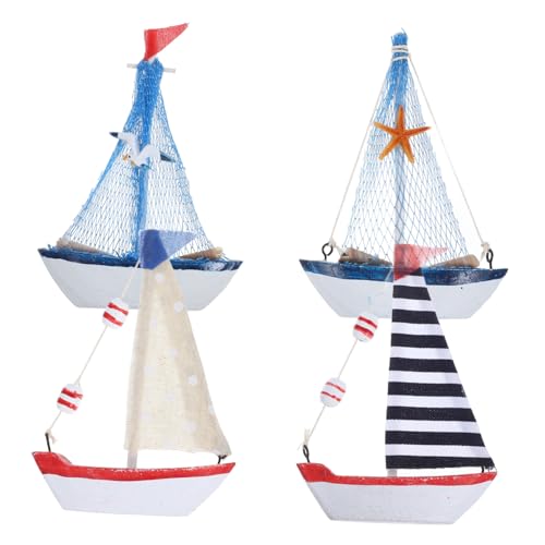 MUCKLILY 4 Stück Teiliges Mini Segelboot Modellset Mediterraner Stil aus Langlebigem Material Dekoratives Wohnaccessoire für als für Strand oder Partydeko MUCKLILY 4 Stück Teiliges Mini Segelboot Modellset Mediterraner Stil aus Langlebigem Material Dekoratives Wohnaccessoire für als für Strand oder Partydeko von MUCKLILY