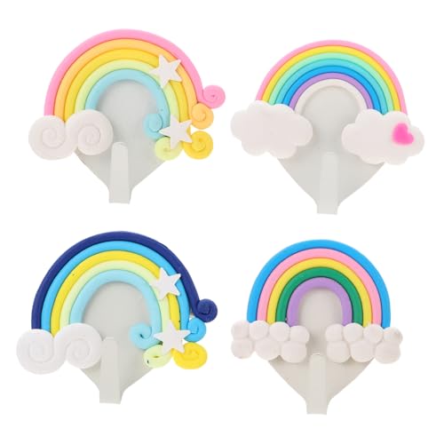 MUCKLILY 4 Stück Teiliges Regenbogen-design Wandhaken Selbstklebend Multifunktional für Kleidung und Kleinteile Niedliche Aufbewahrungslösung für Mädchenzimmer und Wohnraumdekor MUCKLILY 4 Stück Teiliges Regenbogen-design Wandhaken Selbstklebend Multifunktional für Kleidung und Kleinteile Niedliche Aufbewahrungslösung für Mädchenzimmer und Wohnraumdekor von MUCKLILY