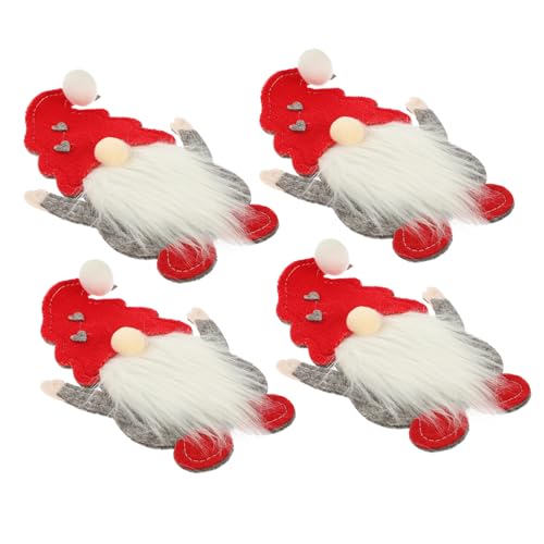 MUCKLILY 4 Stück Teiliges Weihnachts-bestecktaschen Filz Stabile Silberbesteckhalter mit Weihnachtsdeko Praktische Tischbestecktaschen für Party Festliche Tischdekoration für Weihnachten von MUCKLILY