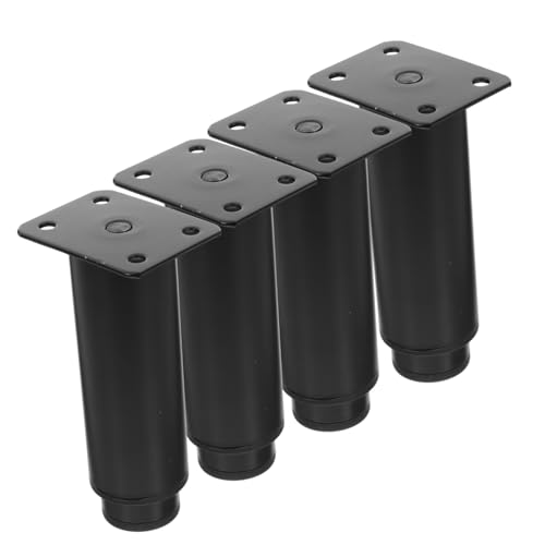 MUCKLILY 4 Stück Verstellbare Möbelfüße Steigleitung Möbelaufsteiger Einstellbar Möbelbeine Couch Kommode Beine Verstellbare Tischbeine Verstellbare Bettbeine Black Aluminiumlegierung von MUCKLILY