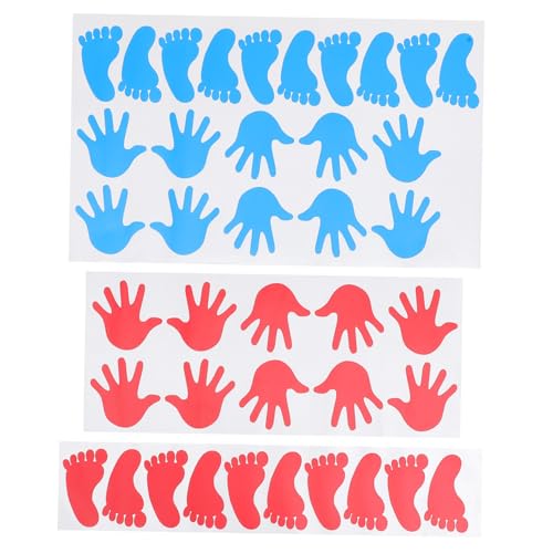 MUCKLILY 40 Stück Teiliges Handabdruck Bodenaufkleber Selbstklebende PVC Sticker in Rot und Blau Kreative Wand Boden-dekoration für Kinderzimmer Kindergarten Einfach Anzubringen und MUCKLILY 40 Stück Teiliges Handabdruck Bodenaufkleber Selbstklebende PVC Sticker in Rot und Blau Kreative Wand Boden-dekoration für Kinderzimmer Kindergarten Einfach Anzubringen und von MUCKLILY