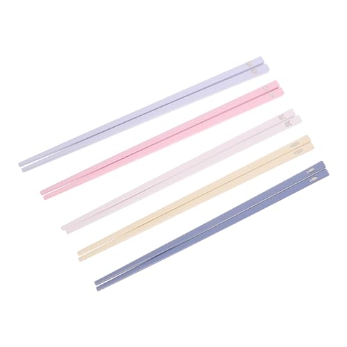 MUCKLILY 5 Paare Wiederverwendbare Essstäbchen aus Robuster Legierung Rutschfest und Hitzebeständig Spülmaschinenfest Stilvolles Essstäbchen set für Familie und Alltag Farbenfrohe MUCKLILY 5 Paare Wiederverwendbare Essstäbchen aus Robuster Legierung Rutschfest und Hitzebeständig Spülmaschinenfest Stilvolles Essstäbchen set für Familie und Alltag Farbenfrohe von MUCKLILY