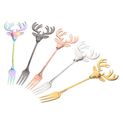 MUCKLILY 5stücke Dessertgabeln Aus Edelstahl Minigabeln Für Vorspeisen Salatgabeln Kleine Gabeln Mit Antikem Design Obstgabeln Gabeln Für Desserts Und Gebäck von MUCKLILY