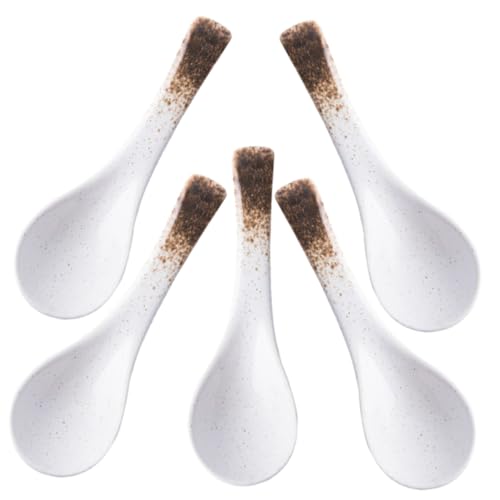 MUCKLILY 5 Stück Teiliges Keramik Löffel Ergonomisch Geformt Vielseitig als Ramen Suppenlöffel Morgens Servierlöffel Spülmaschinengeeignet Japanischer Stil für Täglichen Gebrauch MUCKLILY 5 Stück Teiliges Keramik Löffel Ergonomisch Geformt Vielseitig als Ramen Suppenlöffel Morgens Servierlöffel Spülmaschinengeeignet Japanischer Stil für Täglichen Gebrauch von MUCKLILY