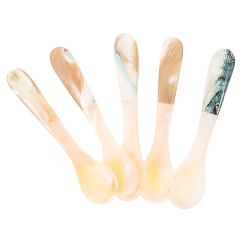 MUCKLILY 5 Stück Teiliges Muschel Multifunktionale Kaviar Kaffeemischlöffel Glatte Runde Oberfläche Langlebig für Kaffee Suppe Eis und Desserts Stilvolles Design MUCKLILY 5 Stück Teiliges Muschel Multifunktionale Kaviar Kaffeemischlöffel Glatte Runde Oberfläche Langlebig für Kaffee Suppe Eis und Desserts Stilvolles Design von MUCKLILY