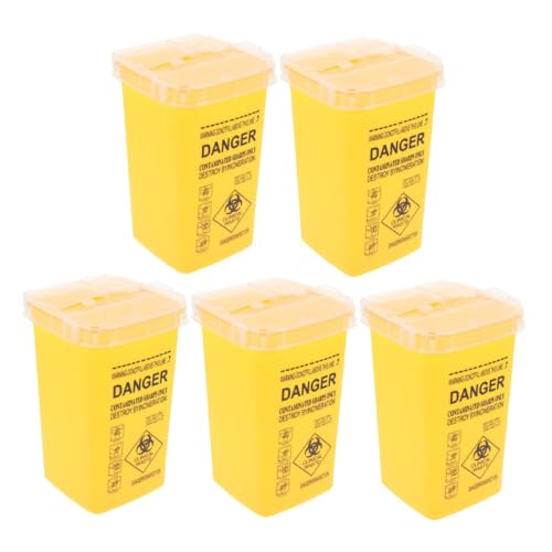 MUCKLILY 5 Stück Teiliges Sharps Entsorgungsbox für Nadeln und Klingen Sicher Verschließbarer Abwurfbehälter Multifunktional für Zuhause und Salon Kompakt und Tragbar Gelb MUCKLILY 5 Stück Teiliges Sharps Entsorgungsbox für Nadeln und Klingen Sicher Verschließbarer Abwurfbehälter Multifunktional für Zuhause und Salon Kompakt und Tragbar Gelb von MUCKLILY