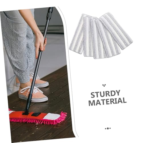 MUCKLILY 5 Stück Wiederverwendbare Bodenwischer Ersatzpads Mikrofaser Wischmopp Nachfüllpads Selbstklebend Flach für Feucht Trockenreinigung Vielseitig Kompatibel mit Hartböden von MUCKLILY