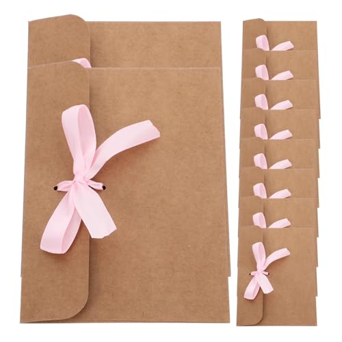 MUCKLILY 50 Stück Vintage Kraftpapier Briefumschläge mit Rosa Schleifenband Geschenkumschläge für Hochzeits Einladungen Geburtstage Abschlussfeiern und Babypartys MUCKLILY 50 Stück Vintage Kraftpapier Briefumschläge mit Rosa Schleifenband Geschenkumschläge für Hochzeits Einladungen Geburtstage Abschlussfeiern und Babypartys von MUCKLILY