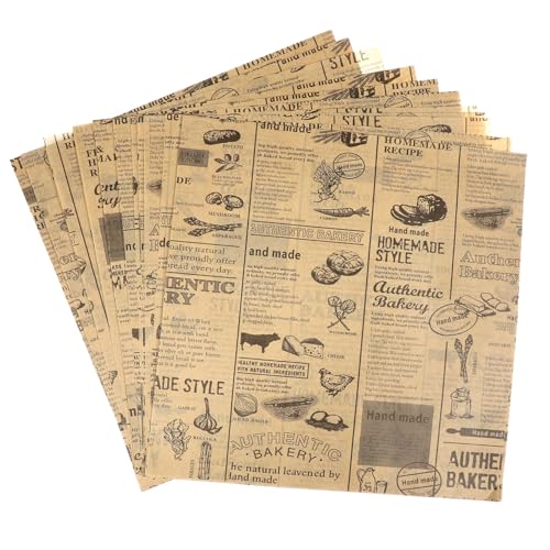 MUCKLILY 50Blätter Retro Craft Papier Lebensmittelsichere Verpackung für Burger Hühnerrollen und Snacks Vielseitig Einsetzbar und Ölbeständig MUCKLILY 50Blätter Retro Craft Papier Lebensmittelsichere Verpackung für Burger Hühnerrollen und Snacks Vielseitig Einsetzbar und Ölbeständig von MUCKLILY