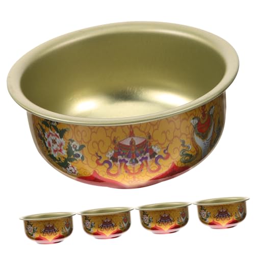 MUCKLILY 5st Öllampenschale Vor Buddha Räucherschale Opferschale Religiöse Schale Buddhistische Wasserschale Dekorative Schale Für Diwali Buddha-schüssel Kerzenhalter Eisen Virginia Lotus von MUCKLILY