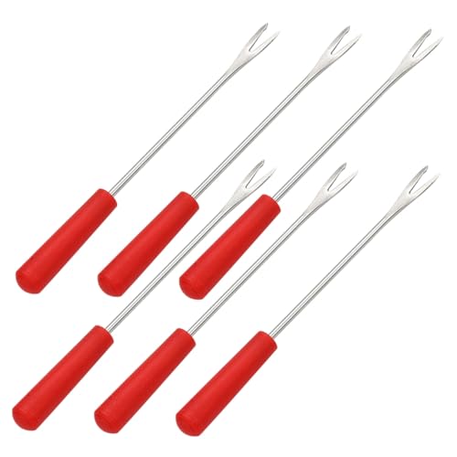 MUCKLILY 6 Stück Edelstahl Fondue gabeln für Käse Schokolade Obst Kleine Gemüse spieße Wiederverwendbar Tragbar für Grill Bbq Picknick MUCKLILY 6 Stück Edelstahl Fondue gabeln für Käse Schokolade Obst Kleine Gemüse spieße Wiederverwendbar Tragbar für Grill Bbq Picknick von MUCKLILY
