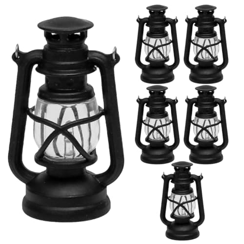 MUCKLILY 6 Stück Mini-Retro-Petroleumlampe Vintage Laterne puppenhaus schreibtischlampe Hausmodelllampe Mini -Licht Miniaturlampe Puppenhausmöbel warme Lampe kleine Öllampe Schwarz MUCKLILY 6 Stück Mini-Retro-Petroleumlampe Vintage Laterne puppenhaus schreibtischlampe Hausmodelllampe Mini -Licht Miniaturlampe Puppenhausmöbel warme Lampe kleine Öllampe Schwarz von MUCKLILY