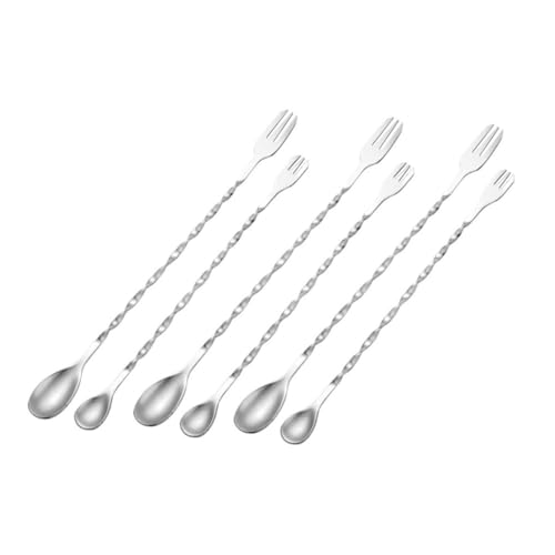 MUCKLILY 6 Stück Teiliges Edelstahl Cocktail Rührlöffel mit Langem Ergonomischem Griff Praktische Bar Küchenlöffel für Eis Getränke Desserts für Zuhause und Restaurant MUCKLILY 6 Stück Teiliges Edelstahl Cocktail Rührlöffel mit Langem Ergonomischem Griff Praktische Bar Küchenlöffel für Eis Getränke Desserts für Zuhause und Restaurant von MUCKLILY