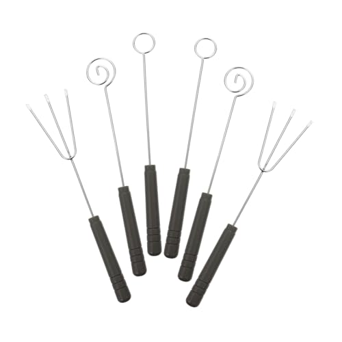 MUCKLILY 6 Stück Teiliges Edelstahl Fonduegabel mit Ergonomischem Griff Verschiedene Formen für Schokolade Pralinen und Käse Langlebig Glatte Oberfläche Leicht zu Reinigen Küchen Gadget von MUCKLILY