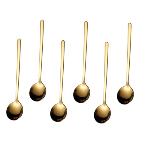 MUCKLILY 6 Stück Teiliges Edelstahl Kaffee Dessertlöffel Kleine Teelöffel mit Glatter Oberfläche Vielseitig für Eiscreme Gewürze Tee und Kaffee Rostfrei und Langlebig von MUCKLILY