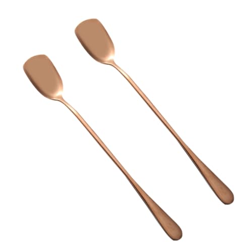 MUCKLILY 6 Stück Teiliges Eislöffel aus Edelstahl mit Langem Griff Rostfrei Hitzebeständig Vielseitig als Cocktail Eis Eisteelöffel für Bar Küche und Restaurant Rosegoldfarben von MUCKLILY