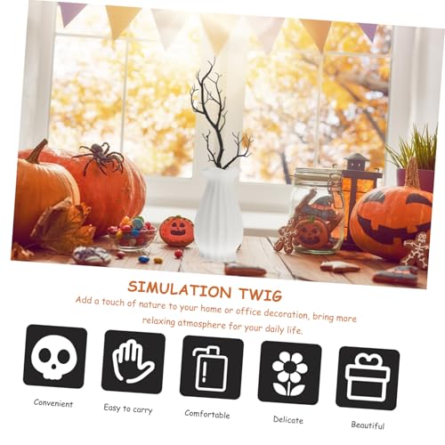 MUCKLILY 6 Stück Teiliges Künstliche Getrocknete Kunststoffzweige Realistische Schwarze Dekoäste für Halloween Tischvase Natürliche Optik Vielseitig für Wohn Büroräume von MUCKLILY