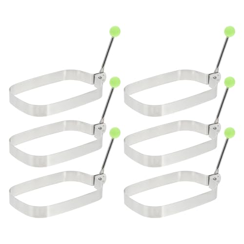 MUCKLILY 6 Stück Teiliges Set Eierformen Antihaft Pfannkuchen und Spiegelei Ringe für Kreative Frühstücke Silber von MUCKLILY