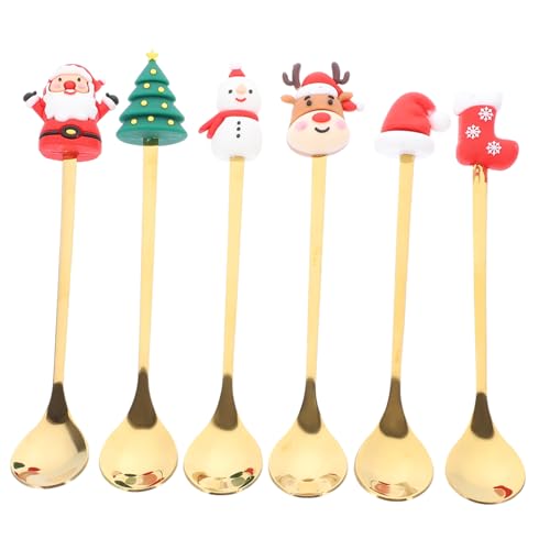 MUCKLILY 6 Stück Teiliges Weihnachts-löffelset aus Edelstahl mit Bunten Dessertlöffeln in Geschenkbox für Kaffee Getränke und Kuchen Langlebig Handlich Runde Löffelköpfe Weihnachtsgeschenke MUCKLILY 6 Stück Teiliges Weihnachts-löffelset aus Edelstahl mit Bunten Dessertlöffeln in Geschenkbox für Kaffee Getränke und Kuchen Langlebig Handlich Runde Löffelköpfe Weihnachtsgeschenke von MUCKLILY