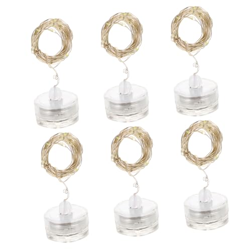 MUCKLILY 6 Stück Wasserdichte Unterwasser LED Lichterkette mit Plattformförmigen Tauchlichtern Batteriebetrieben für Aquarium und Partydekoration von MUCKLILY