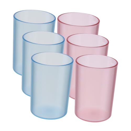 MUCKLILY 6 Stück Zahnbürstenbecher Wiederverwendbare Mundwasserbecher Aus Kunststoff Bpa Frei Für Familiengebrauch Tragbar in Blau Und Pink MUCKLILY 6 Stück Zahnbürstenbecher Wiederverwendbare Mundwasserbecher Aus Kunststoff Bpa Frei Für Familiengebrauch Tragbar in Blau Und Pink von MUCKLILY