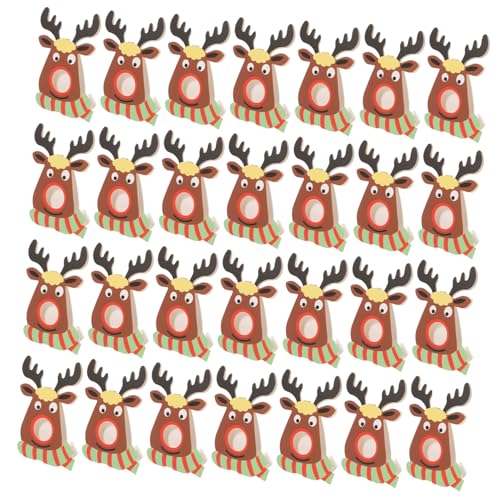 MUCKLILY 75 Stck. Weihnachts Lutscher Dekorationen aus Papier Grüne Rentierkarten für DIY Candy Holder Umweltfreundliche Süßigkeitenhalter für Kindergeburtstag Weihnachtsfeier Shower von MUCKLILY