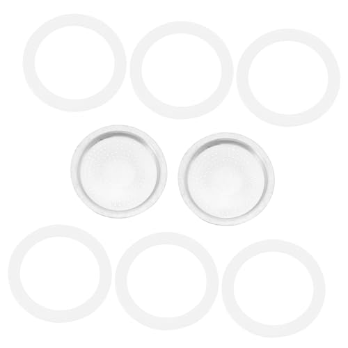 MUCKLILY 8 Stück Teiliges Kaffeezubehör mit Silikon Dichtungsringen und Edelstahl Mesh für Mokka Topf Flexible Langlebige Dichtungen Kompatibel als Ersatz für Espressokocher Leicht zu von MUCKLILY