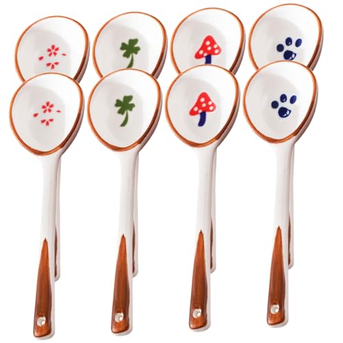 MUCKLILY 8 Stück Teiliges Langstieliger Keramik suppenlöffel in Retrofarben Wiederverwendbar Leicht Vielseitig für Suppe Brei Reis Dessert für Haushalt MUCKLILY 8 Stück Teiliges Langstieliger Keramik suppenlöffel in Retrofarben Wiederverwendbar Leicht Vielseitig für Suppe Brei Reis Dessert für Haushalt von MUCKLILY