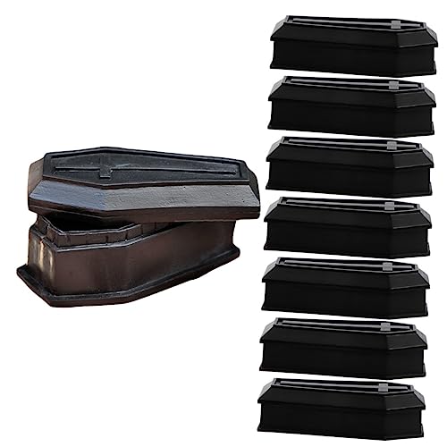 MUCKLILY 8er-box Sarg-modell Sarg-leckerli-box Mit Deckel Halloween-sargschmuck Bestattungsschatullen Sargförmige Schachtel Sargbox-modelle Sargkoffer Süssigkeit Schreibtisch Plastik von MUCKLILY