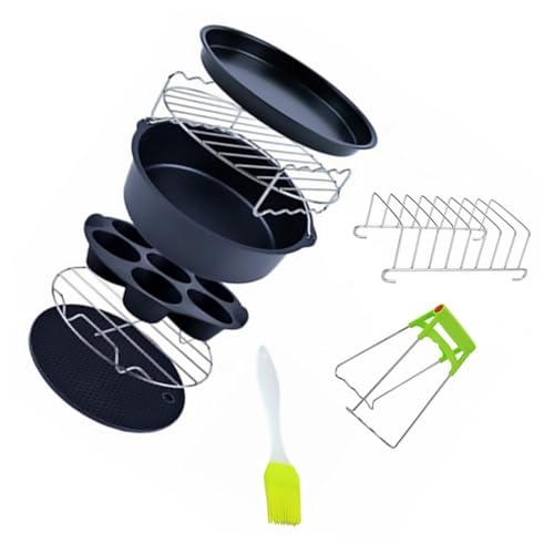 MUCKLILY 9 Stück Teiliges Airfryer Zubehör Set Backformen und Grillgestell mit Antihaftbeschichtung für Kuchen Pizza Fleisch und Vielseitiges Kochen Kompatibel mit Zufällige Farbe MUCKLILY 9 Stück Teiliges Airfryer Zubehör Set Backformen und Grillgestell mit Antihaftbeschichtung für Kuchen Pizza Fleisch und Vielseitiges Kochen Kompatibel mit Zufällige Farbe von MUCKLILY