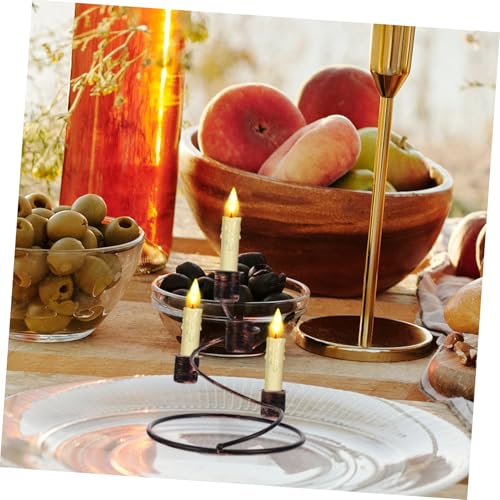MUCKLILY Adventskerzenhalter Retro Kerzenständer aus Schwarz Dekorativer Kerzenleuchter für Tischdekoration Romantische Atmosphäre für Festtage und Partys von MUCKLILY