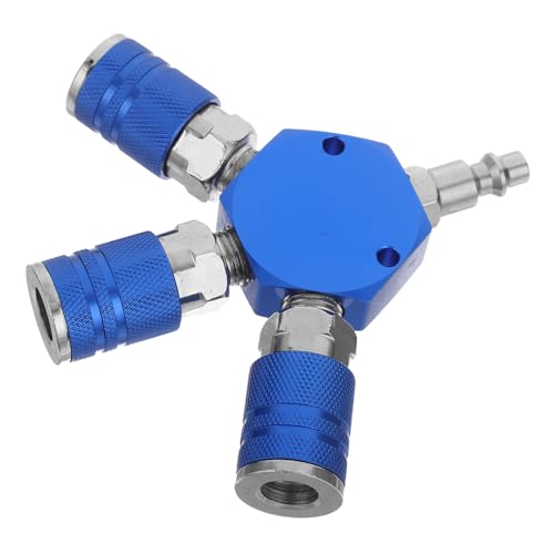 MUCKLILY Aluminium Druckluftverteiler Schnellkupplung Industrieller Luftschlauch-splitter Leichter Pneumatischer Verteiler Kompatibel mit Druckluftkompressor und Schnellanschlüssen von MUCKLILY