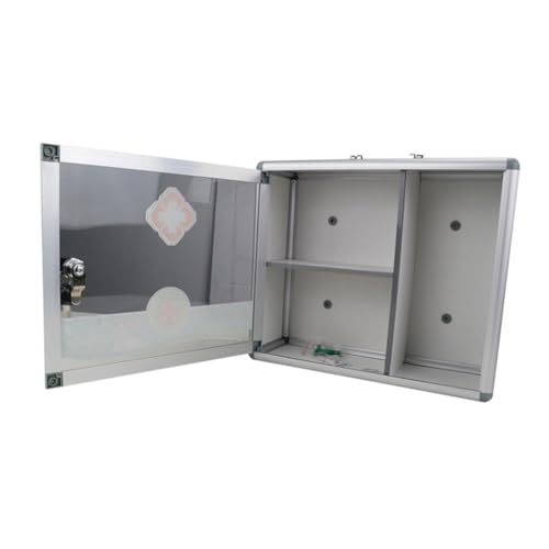 MUCKLILY Aluminiumlegierung Medizinbox mit Schloss Wandmontage Tragbar für Zuhause Outdoor Reise mit Dreifachfächern und Kindersicherem Verschluss Silber MUCKLILY Aluminiumlegierung Medizinbox mit Schloss Wandmontage Tragbar für Zuhause Outdoor Reise mit Dreifachfächern und Kindersicherem Verschluss Silber von MUCKLILY