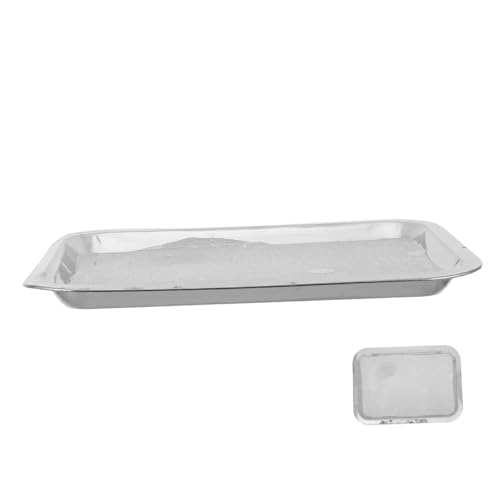 MUCKLILY Anatomie-Tablett Labor-Sektionstablett Medizinisches Labortablett Labor Sezierschale Labortablett aus Edelstahl Labor-Organizer-Tablett Dissektionsplatte Rostfreier Stahl Silver von MUCKLILY