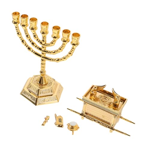 MUCKLILY Biblische Statue Tabernakel Nachbildung Goldfarbener Kerzenhalter Religiöse Figur für Jüdische Feier Dekoration Spirituelles Schmuckstück Kompakt Praktisch von MUCKLILY