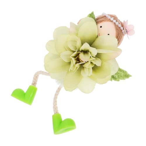 MUCKLILY Blumenengelmädchen Puppe Blumen- Drinnen Thema Form Frühling Hängende Verzierungen Trendiger Feder Hängende Verzierung Stoff Grün von MUCKLILY