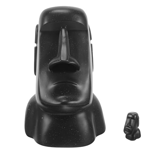 MUCKLILY Taschentuchbox- Mit Moai-Statue – Kreative Aufbewahrung Aus Kunstharz Für Zuhause Büro Auto von MUCKLILY