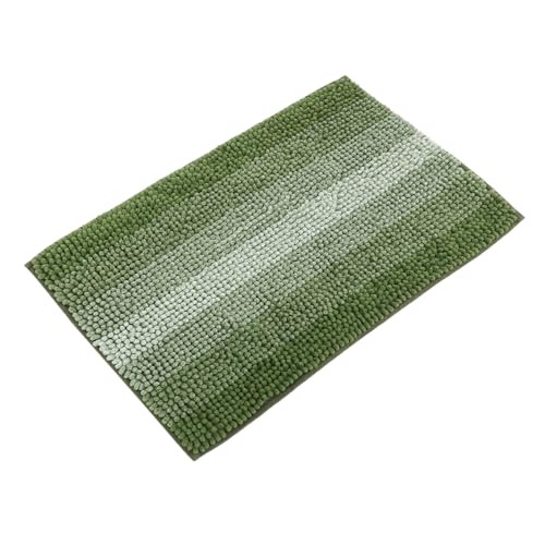 MUCKLILY Chenille Badematte Grün rutschfest Wasserabsorbierend Komfortabel Waschbar Badezimmer Teppich Fußmatte für Dusche Wc und Küche von MUCKLILY