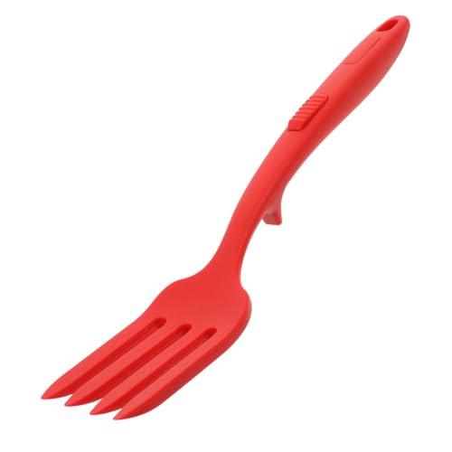 MUCKLILY Cuisine Ramen Nudelgabel Silikon Obstgabeln Wiederverwendbare Nudelutensil Für Spaghetti Silikon Pasta Multifunktionsgabel Silikongabel Dessertgabeln Kieselgel Rot von MUCKLILY
