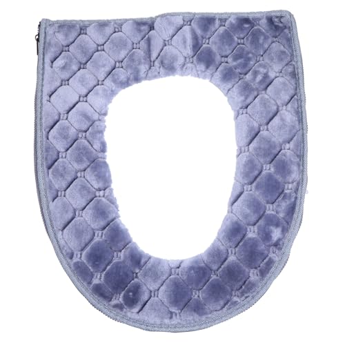 MUCKLILY Dicke weiche Toilettensitzauflage aus Plüsch und Kunstleder wasserdichter Flexibler WC Sitzbezug passend für runde und eckige Toiletten warmes Badaccessoire einfach zu reinigen von MUCKLILY