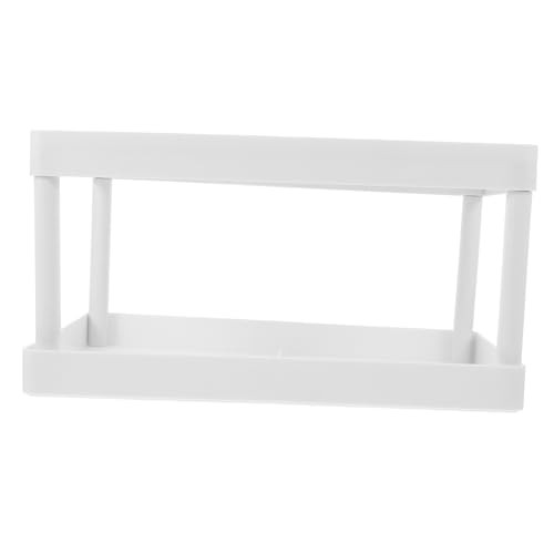 MUCKLILY Doppelregal Schreibtischregal im Wohnheim Schreibtischorganisation kleines Schreibtischregal für Schreibtisch Desktop- -Organizer Plastik Weiß von MUCKLILY