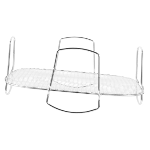 MUCKLILY Edelstahl Airfryer Grillrost Quadratisch mit Robustem Gestell Hitzebeständiger Airfryer Einsatz für Gleichmäßiges Garen Stapelbar Luftfritteuse Zubehör Kompatibel mit Ninja und von MUCKLILY