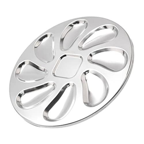 MUCKLILY Edelstahl Austern Servierplatte Langlebig Rostfrei für Restaurant Bar Grillen Buffet Praktische Meeresfrüchte Küchenplatte Spülmaschinenfest Stilvolles Design von MUCKLILY